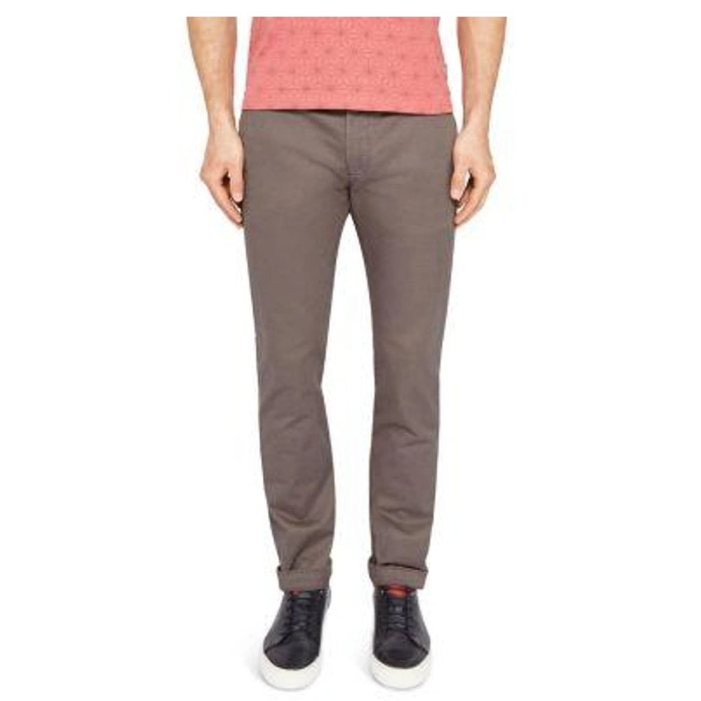 NWT Ted Baker London Slim Fit Chinos PROCOR Pants Charcoal Size 34 $160 3B066